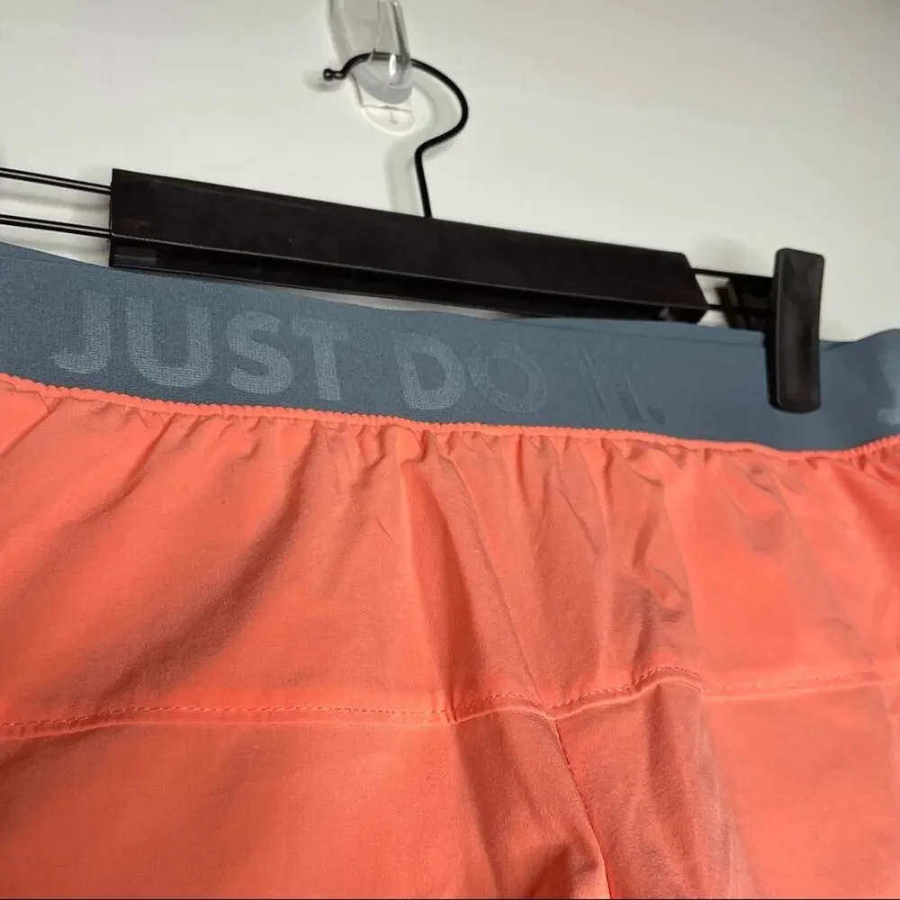 Nike Womens Size S Shorts Neon Orange Athletic Workout Pull On Elastic Waist